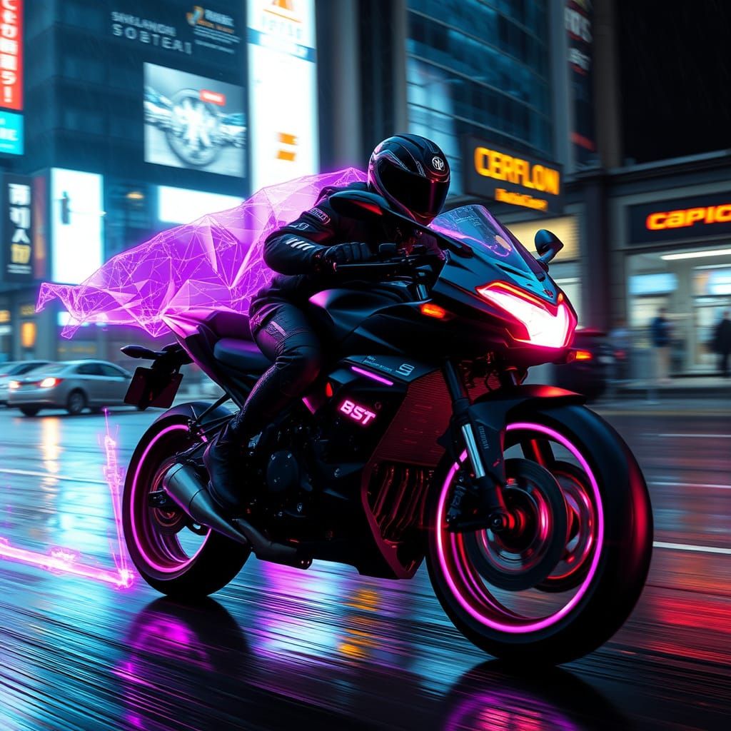 Cyberpunk biker  by @multik17