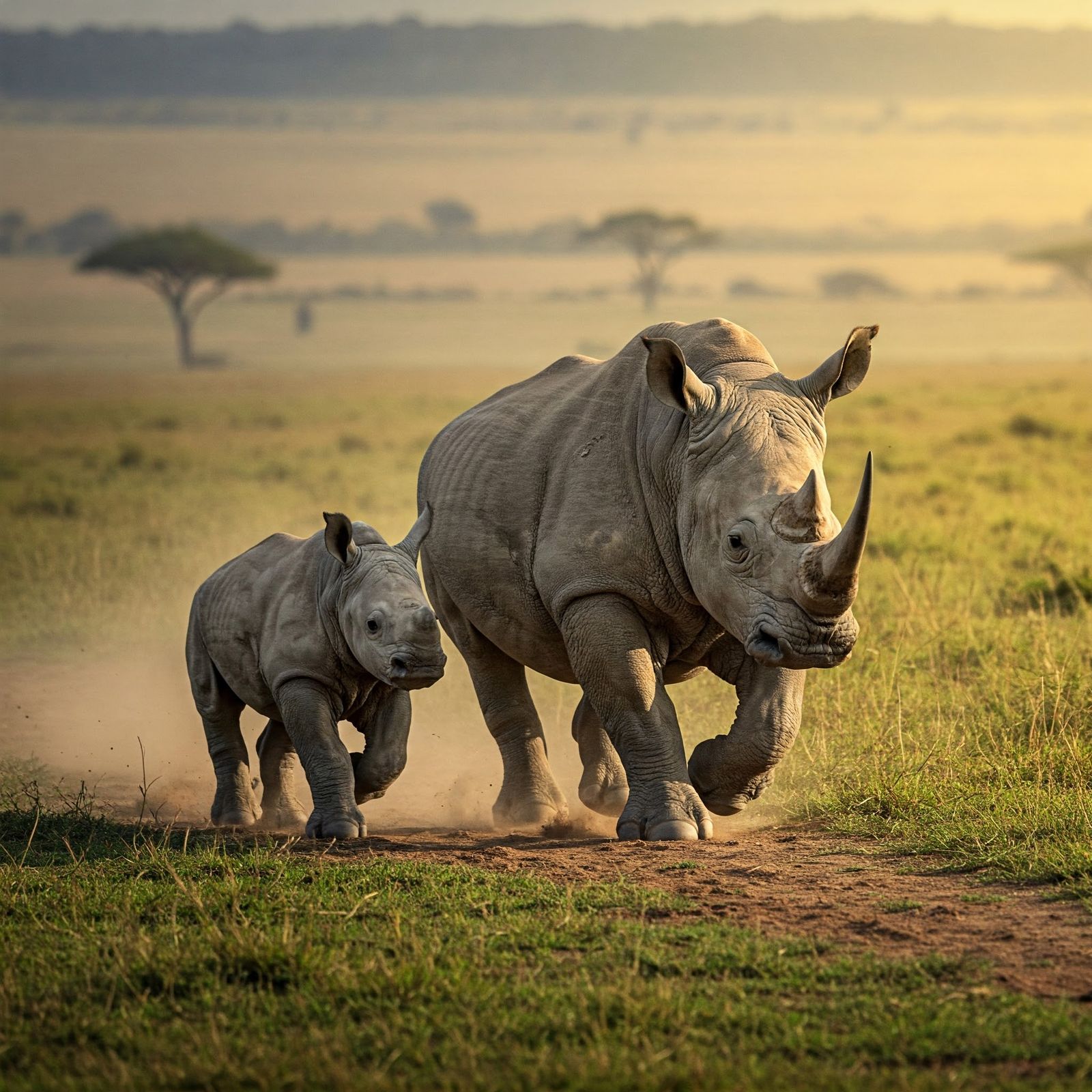 Rhino with baby