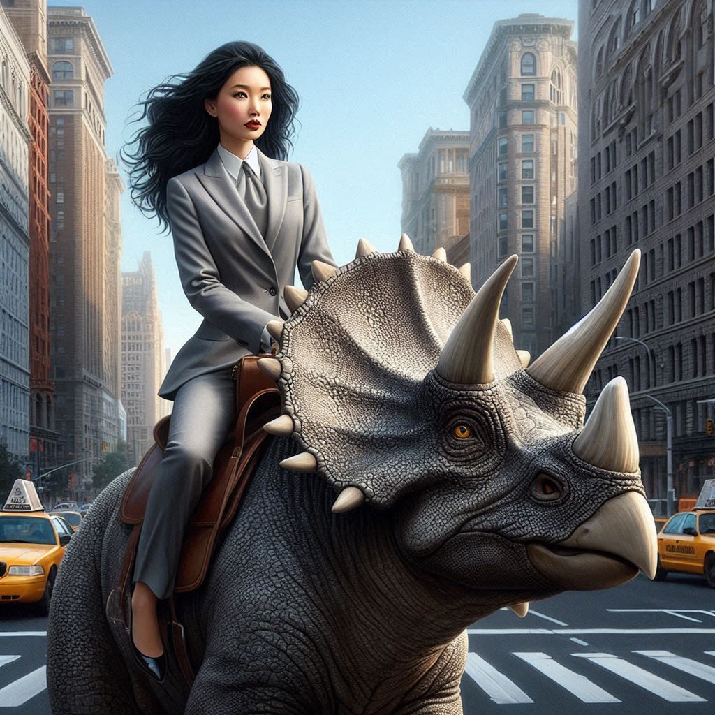 Sadie Wong on her way to work on her trusty Trike, "Admiral"