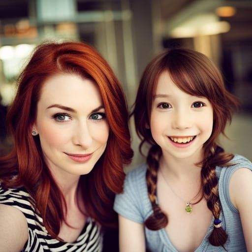 Felicia Day with her daughter