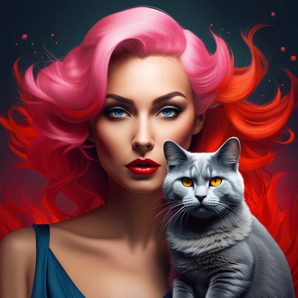 Cat Lady 10 with Evil Cat