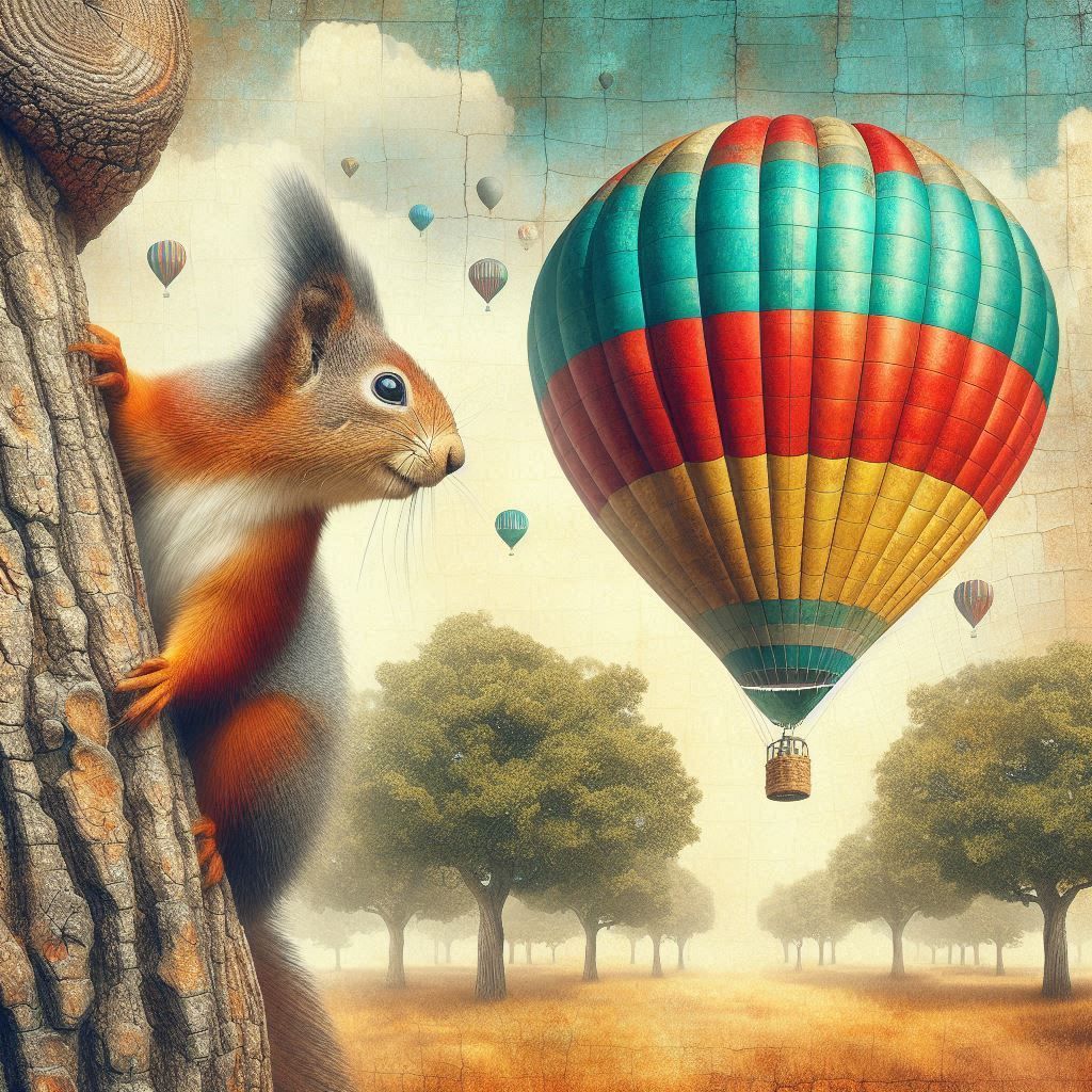 The squirrel and the hot air balloon.