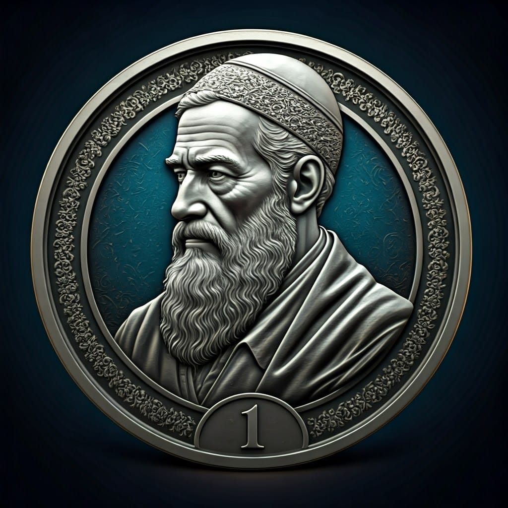 Detailed Silver Coin Featuring Jewish Man