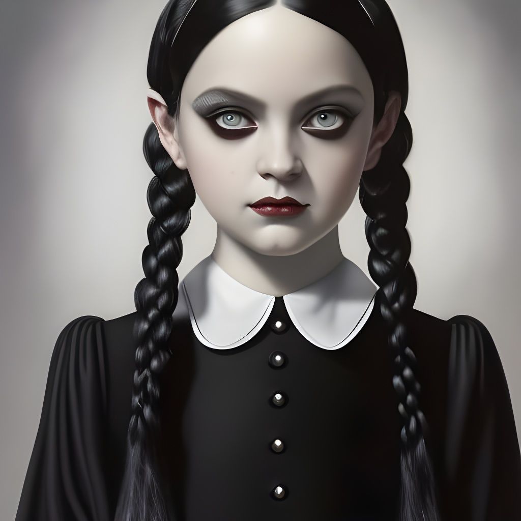 Wednesday Addams, RIP Lisa Loring - AI Generated Artwork - NightCafe ...