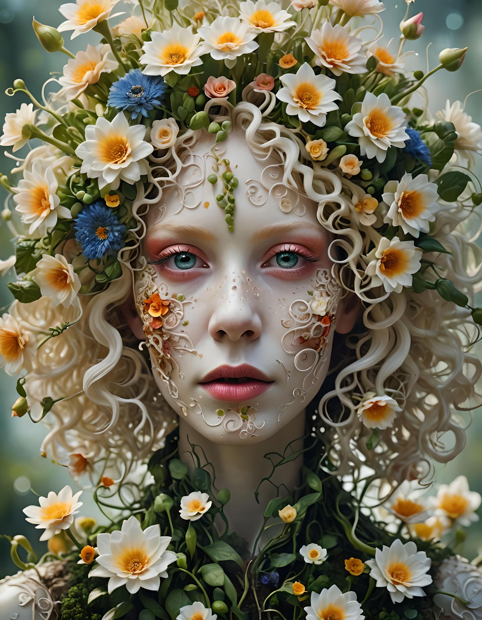 Albino Flower Face  by @H0rati0