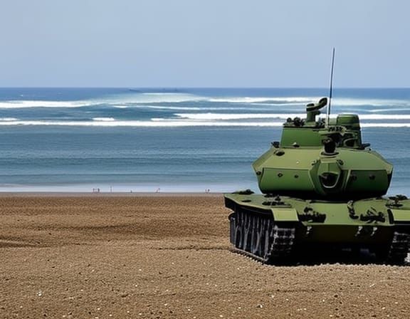 2 tanks, army, 1 gun, front, head on middle of body, metal, ...