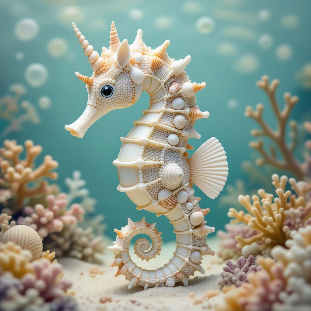 A Seashell Seahorse  by @Chirminth