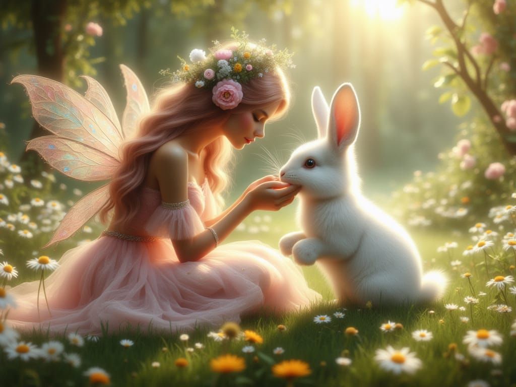 <lora:FiosCelestialBonds:1.0> Saffron and her Rabbit Hazel