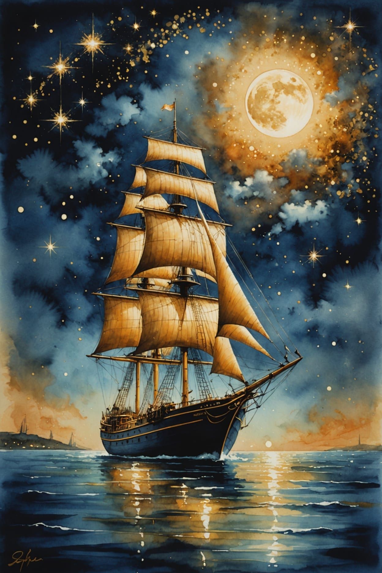 Midnight Sail  by @Pop