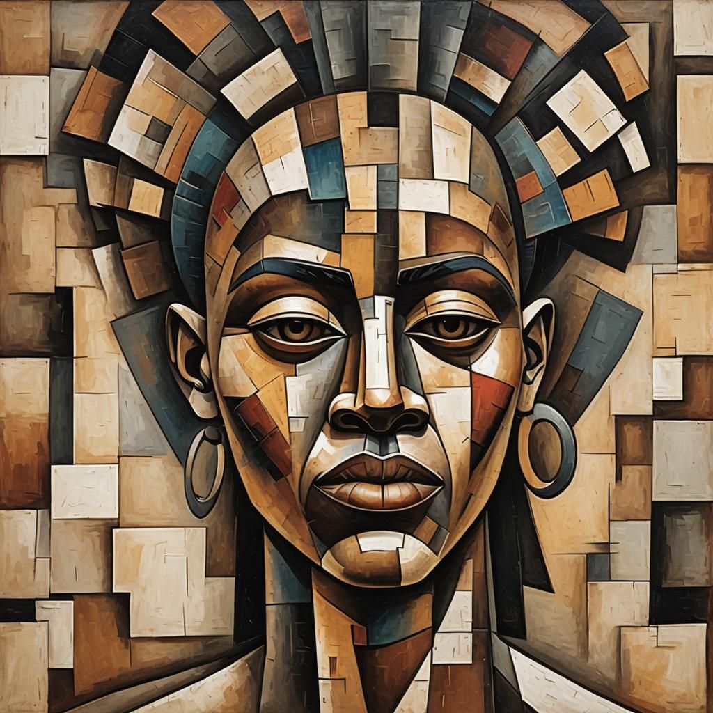 Cubism african head