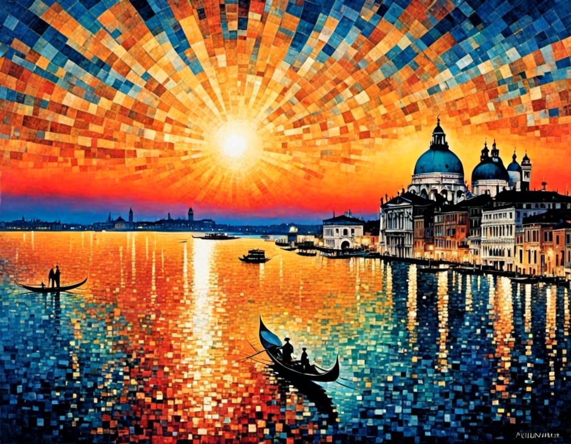 Sunset over Venice Italy <lora:Scrapbook Doodles:1.0> <lora:Autochrome:1.0> 