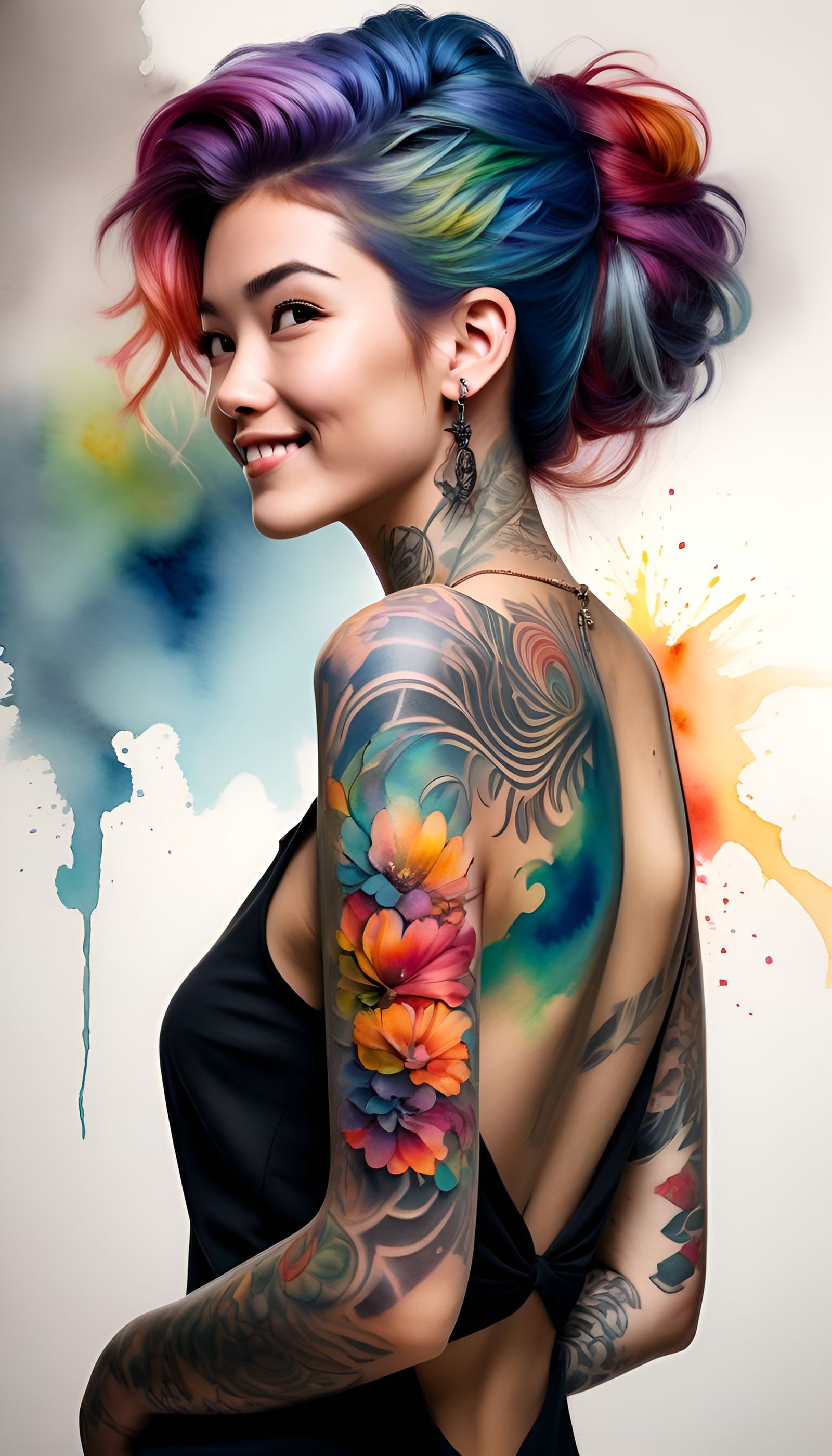 Watercolor tattoo  by @Edana