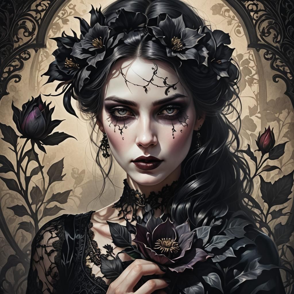 Le Masterpiece gothique florale femme fatale puissance  by @creatricetatoo