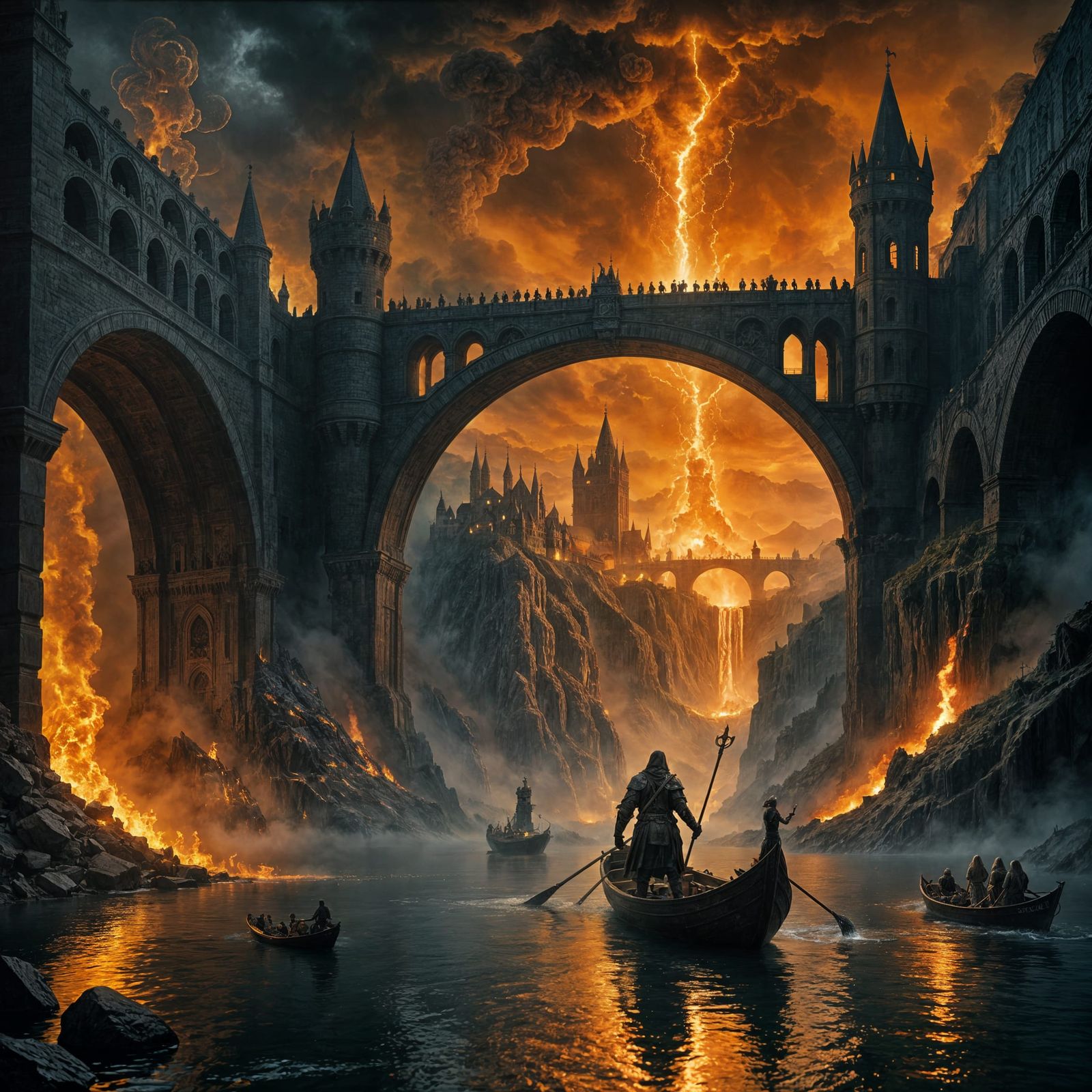 Stānbrū wiþ Helware  (Old English, Bridge to the Underworld)  by @Soaring Sparrow