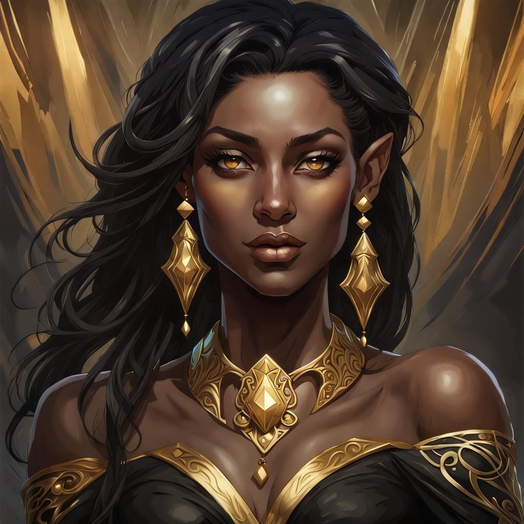 Black & Gold Elf - AI Generated Artwork - NightCafe Creator