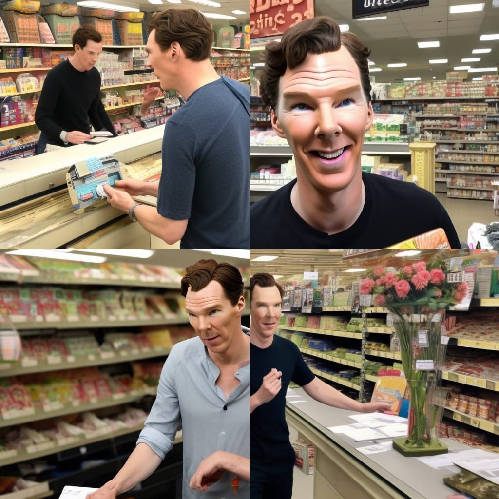 Benedict Cumberbatch working the register at hobby lobby 