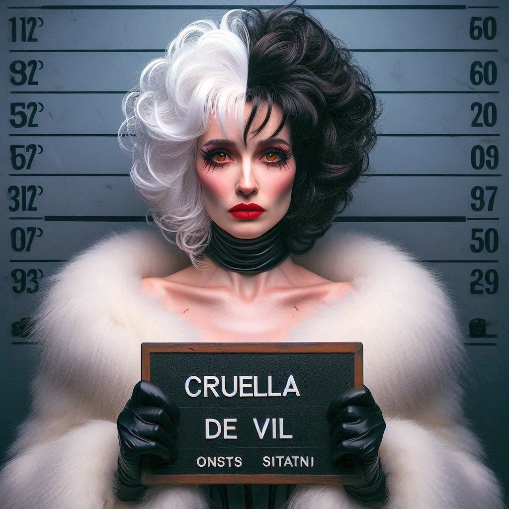 Mugshot of Cruella De Vil