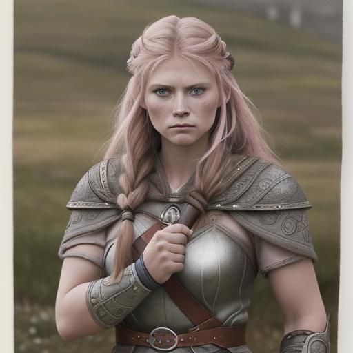 image a colorier femme viking, armes, eheval