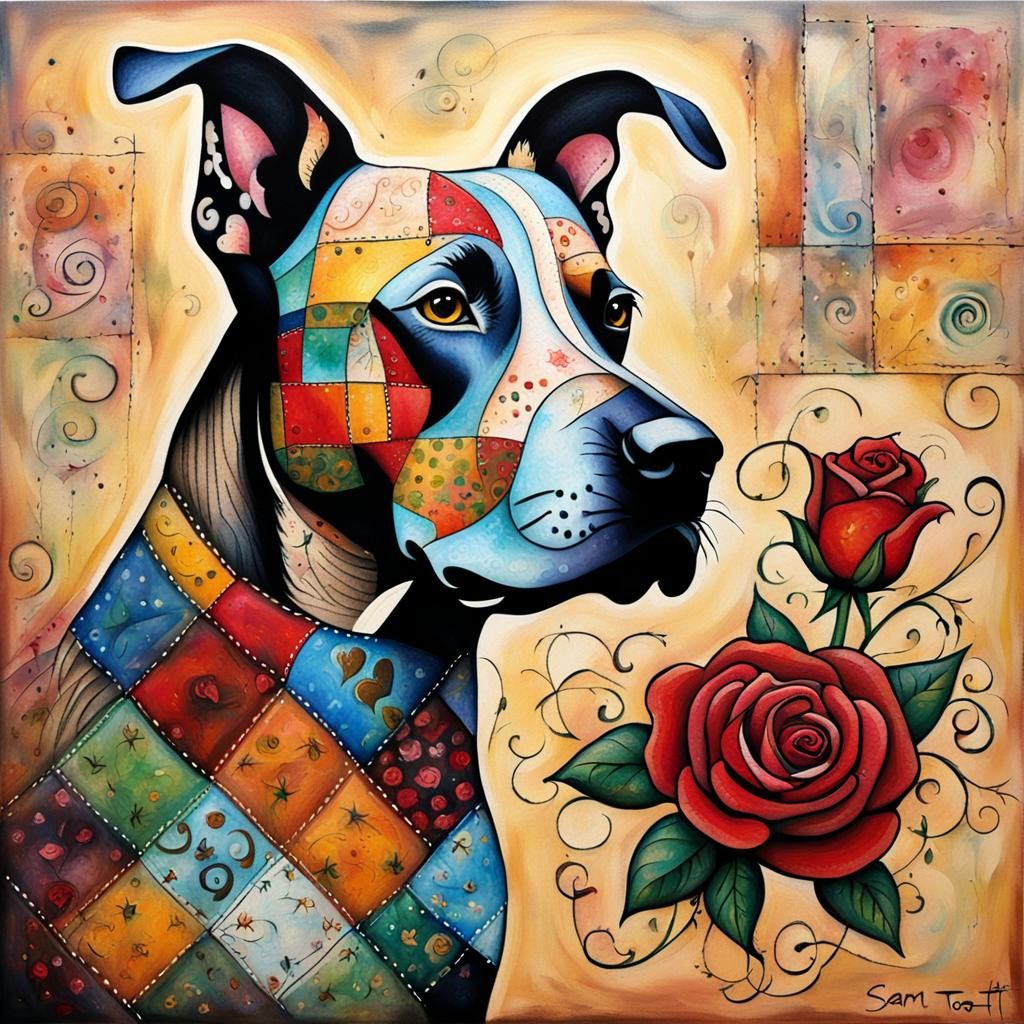 Le chien et la rose