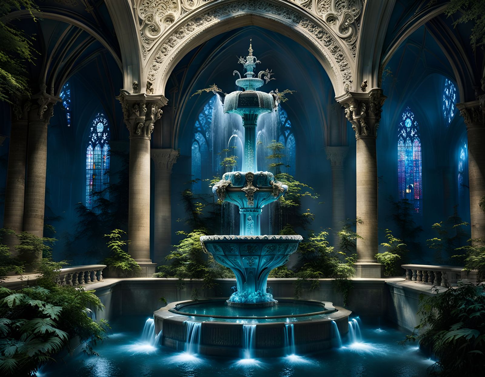 Gothic fountain of light   by @Kuiken
