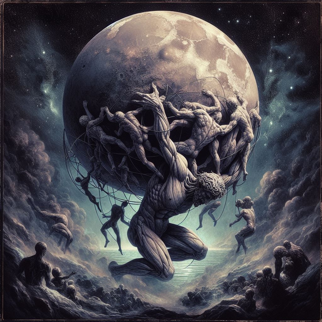 Greek mythology: Atlas carries the weight of the heavens