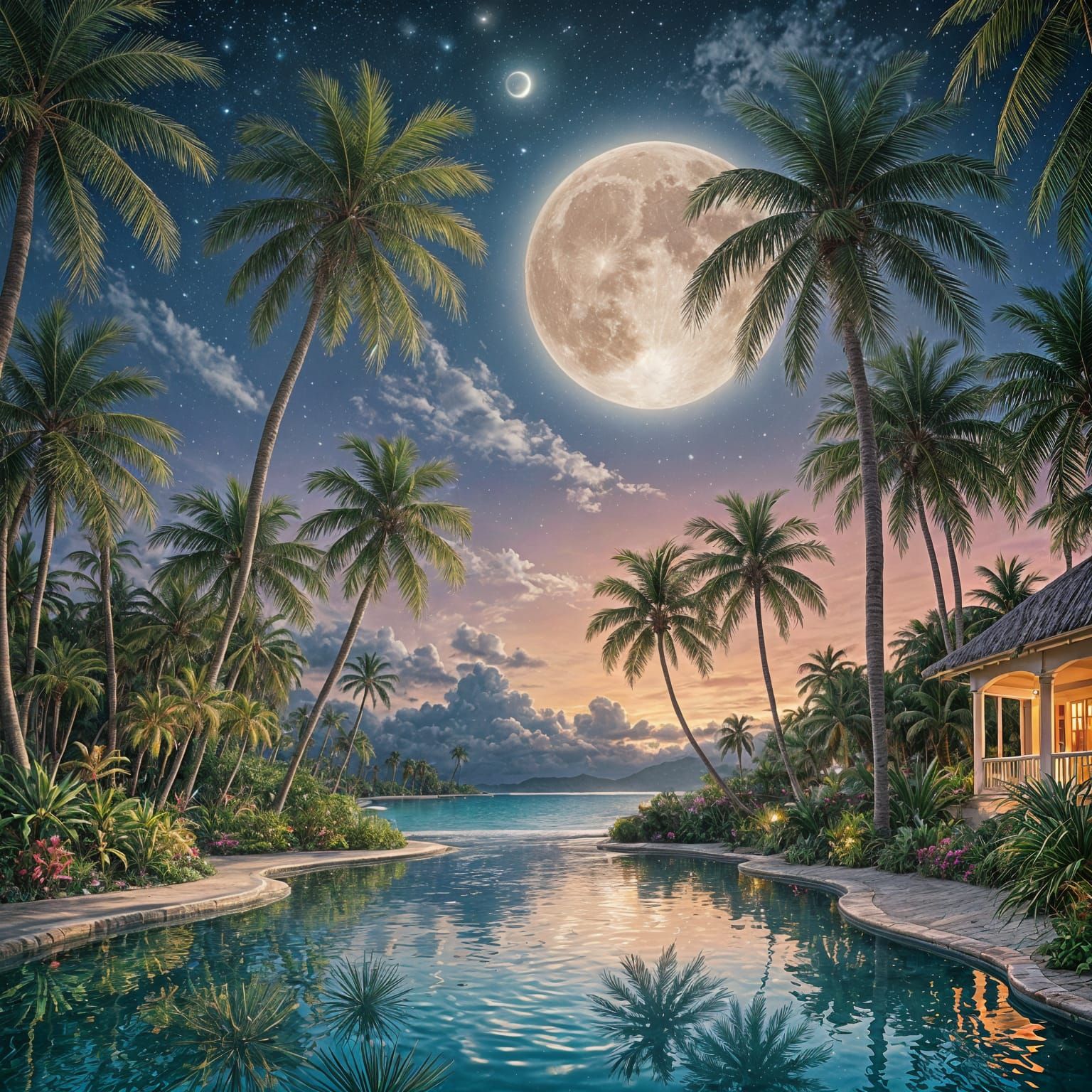 Luminous Palm Oasis  by @Random__