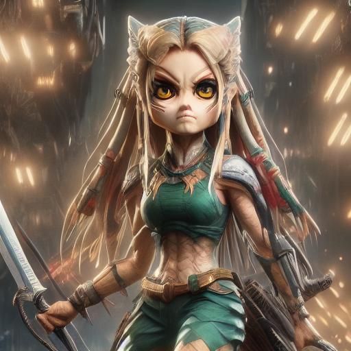 Chibi: Warrior Predator - AI Generated Artwork - NightCafe Creator