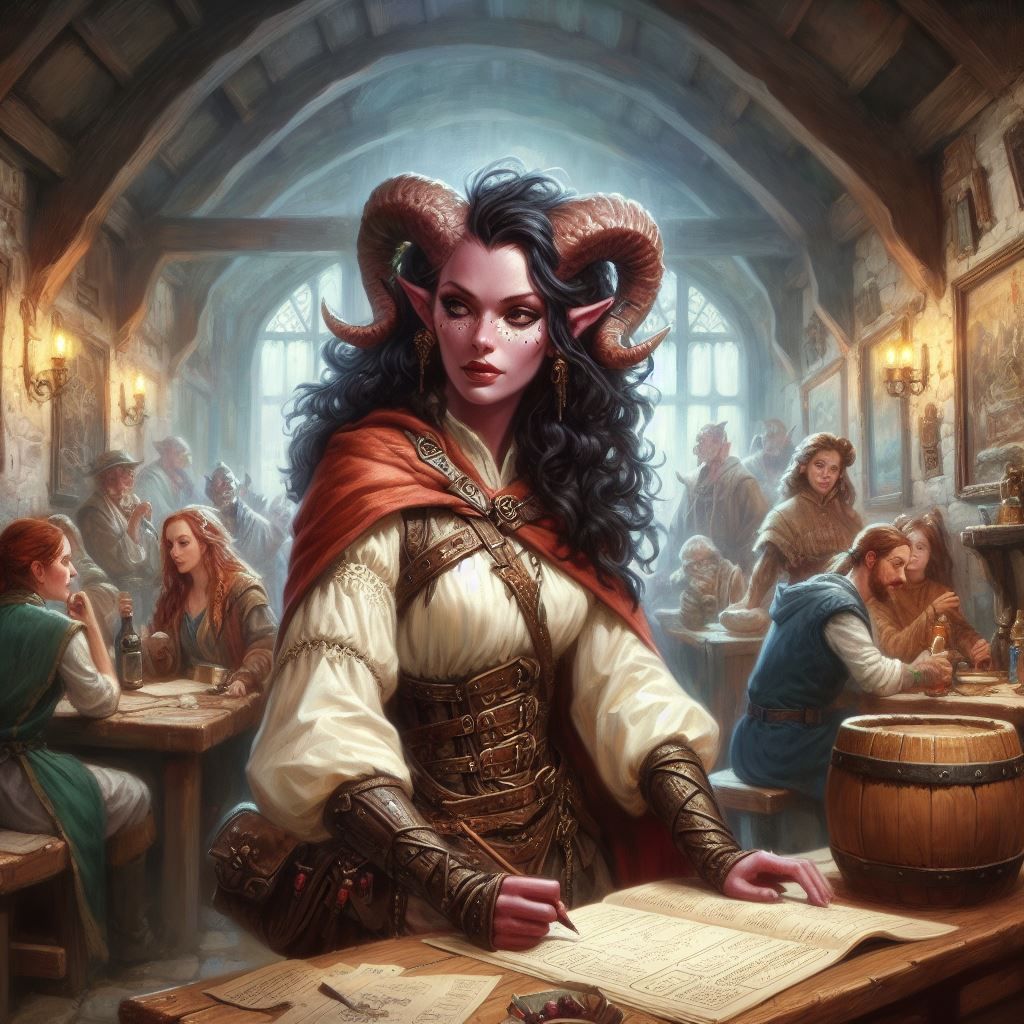 An Uncommon Tiefling Adventurer Signs the Registry