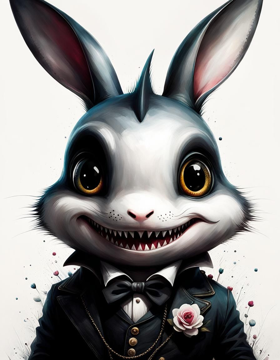 A bunny mug shot. - AI Generated Artwork - NightCafe Creator