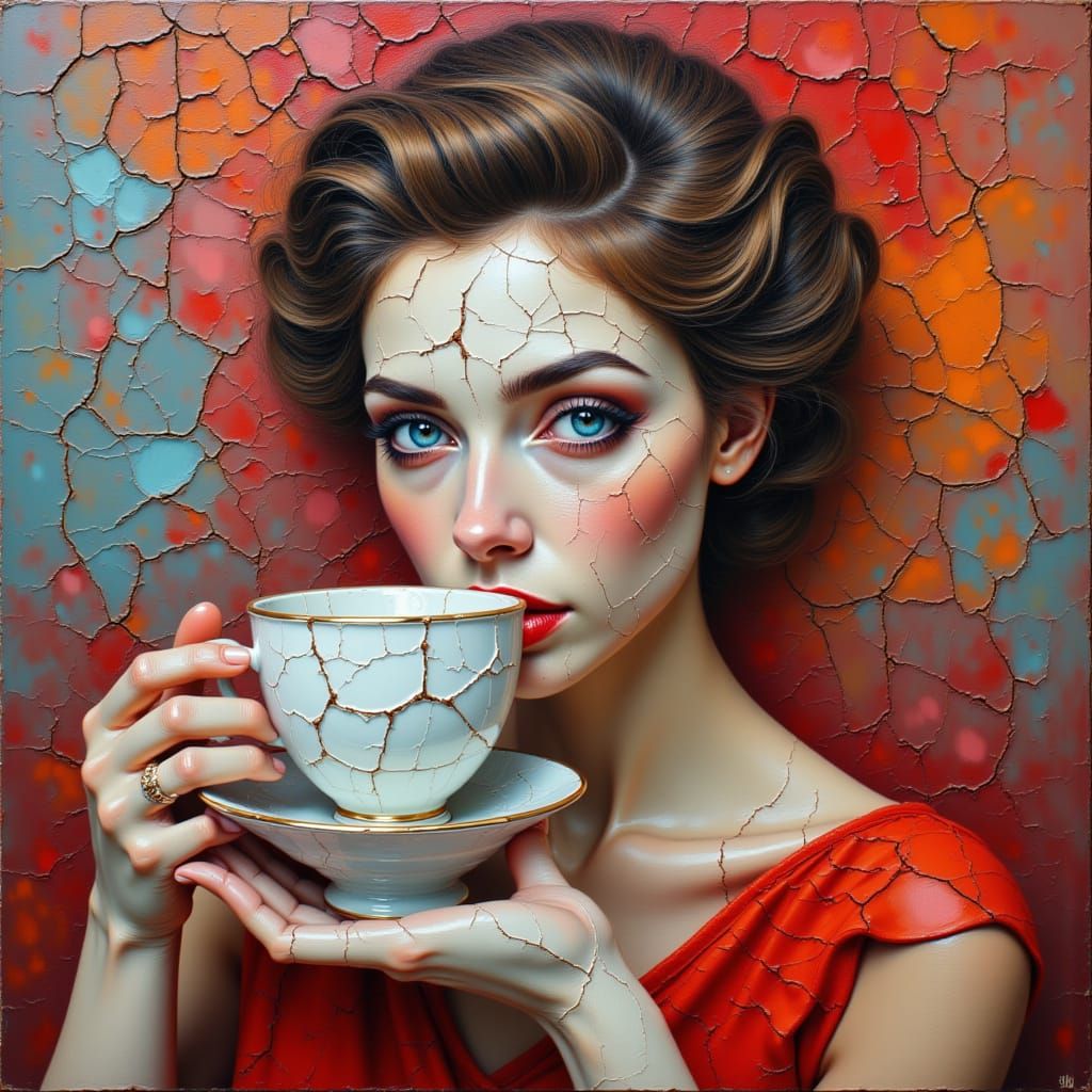 <lora:Cracked effect:1.0>