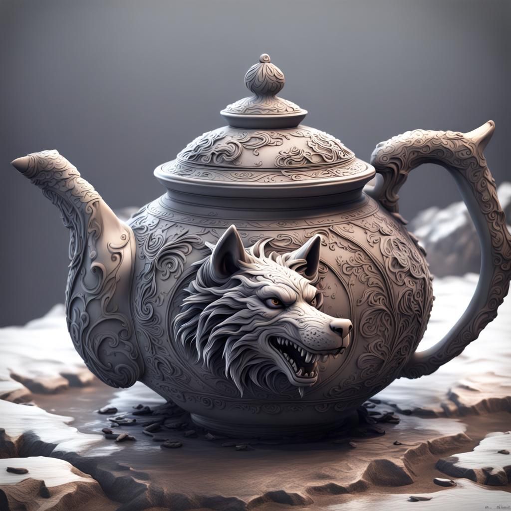Wolf teapot  by @Wolf Admirer