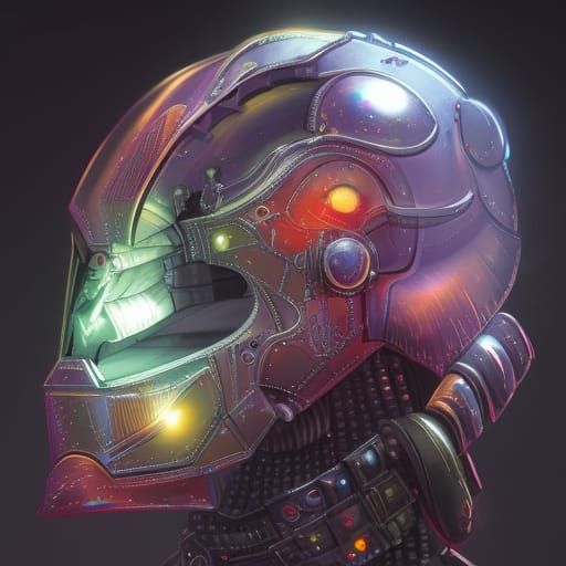 A majestic rainbow silver plated highly detailed armored , 8...