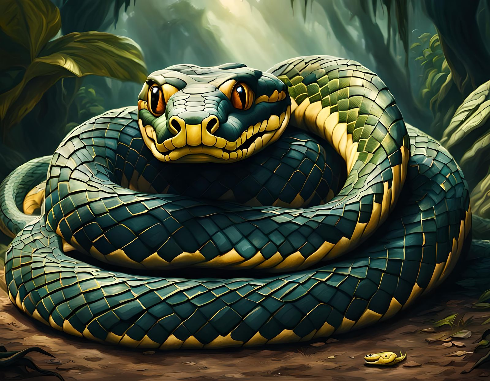 Kaa, the Snake from The Jungle Book Disney Animated Film - AI Generated ...