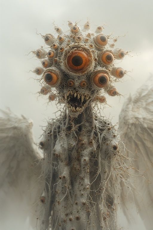 Terrifying real life style monstrous gigantic seraphim with ...