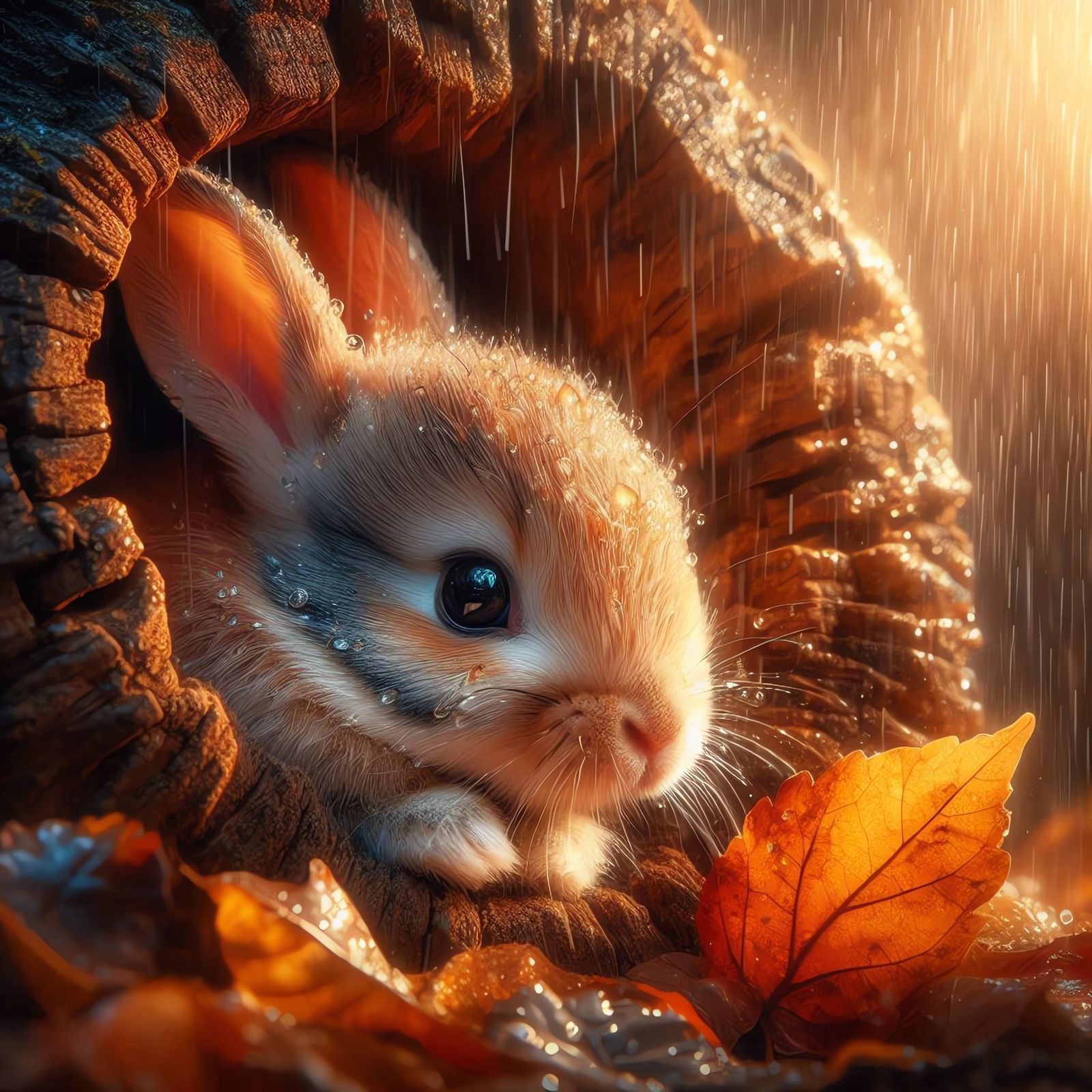 Bunny in Stump