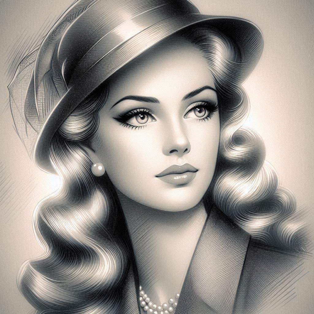 1930s pencil sketch
