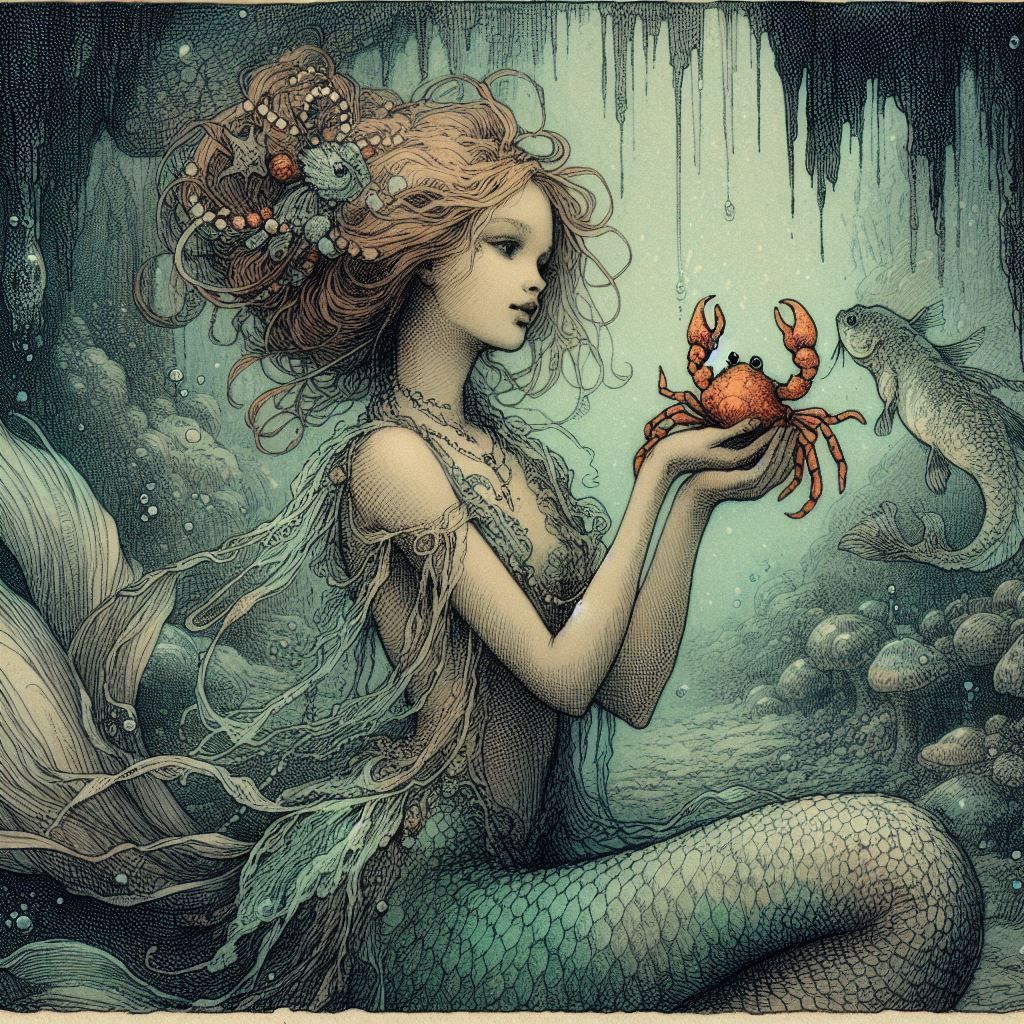 Mermaid and crab