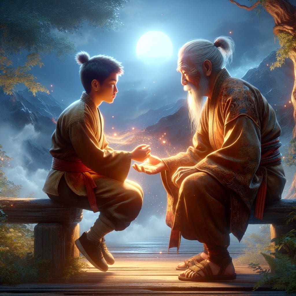 Martial Arts Teacher and Student