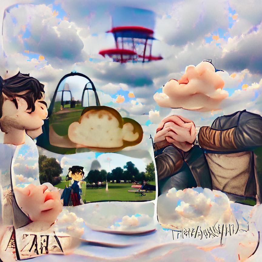 In the distance of the airship, Ezra could see clouds. He never was never one to cloud gaze until Tom took him on a date to the local park. 

It had been a perfect day, they each made each other a lunch and found a spot awa