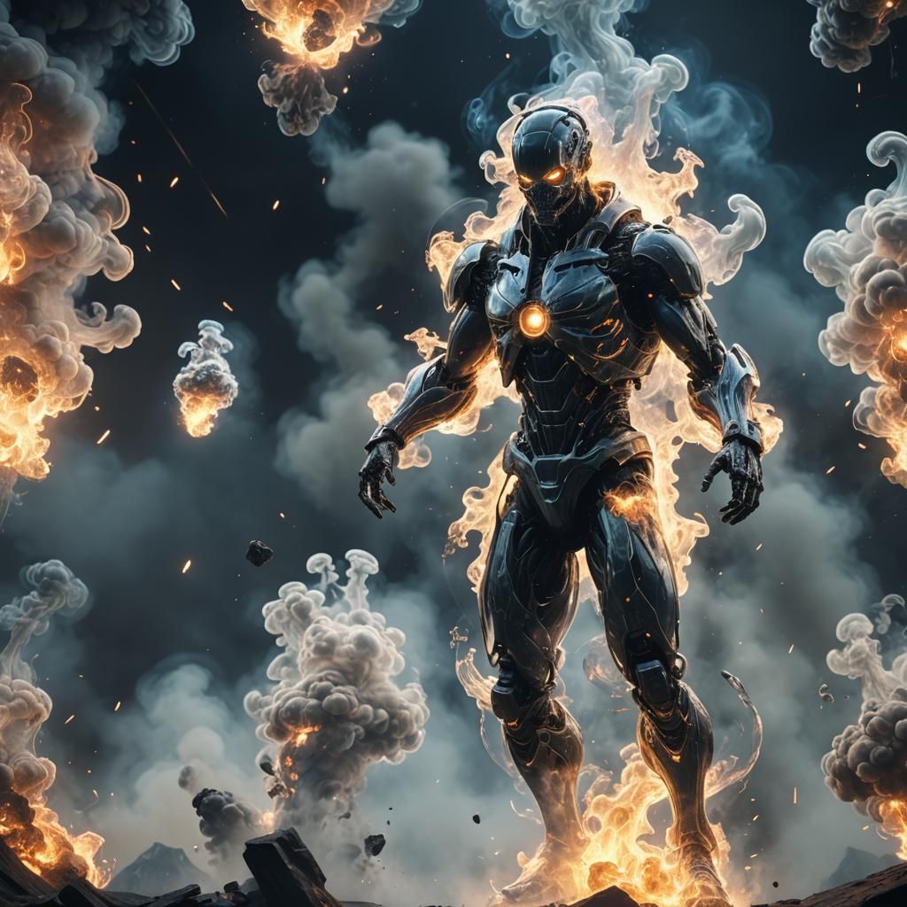 a dancing transparent nebulous apparition made of smoke