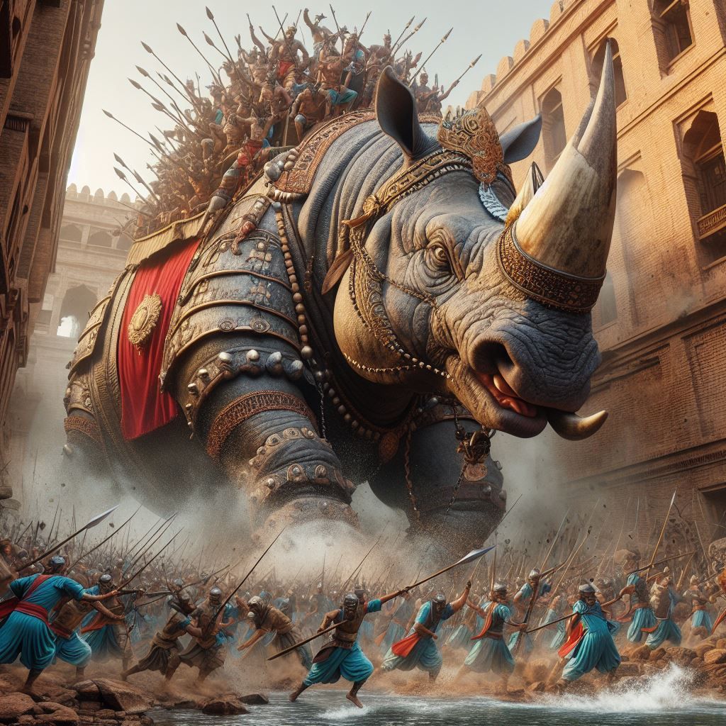 Furious Battle Rhino