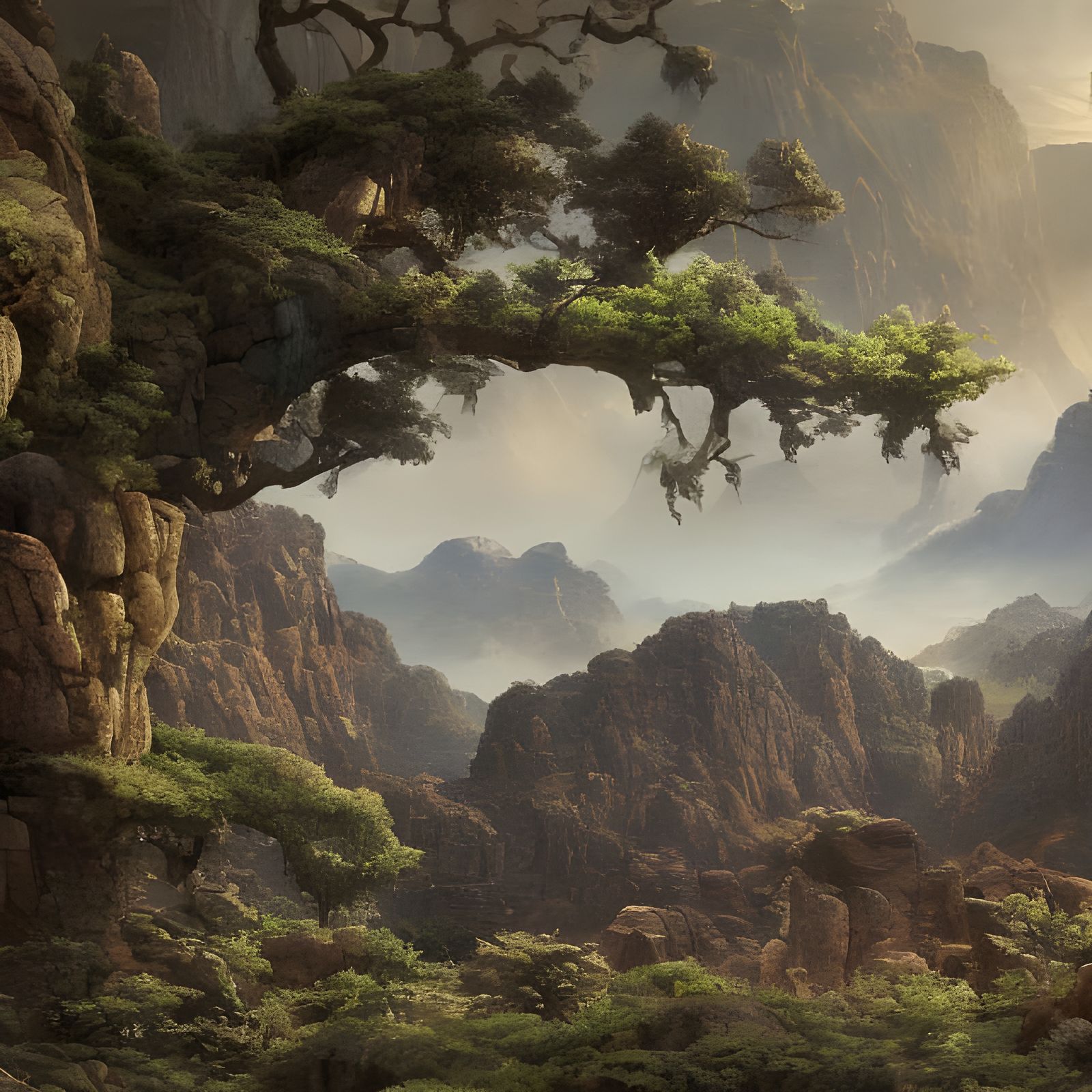 Ancient tree and rocks