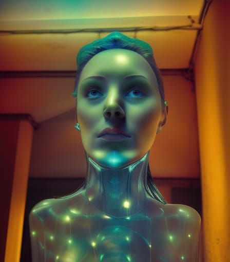 Translucent Amber Object in Hyperrealistic Style