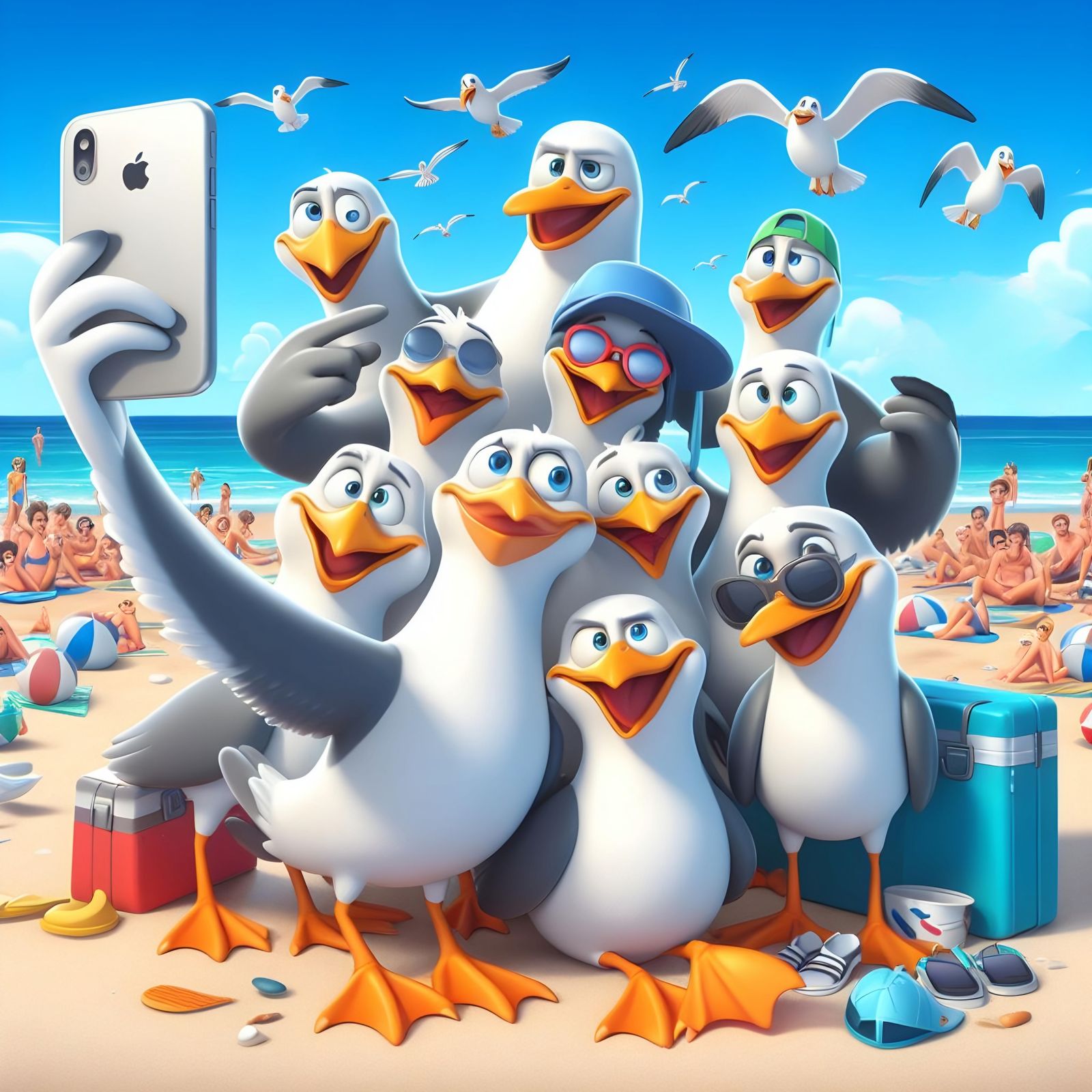 Seagull Selfie Squad: Life’s a Beach