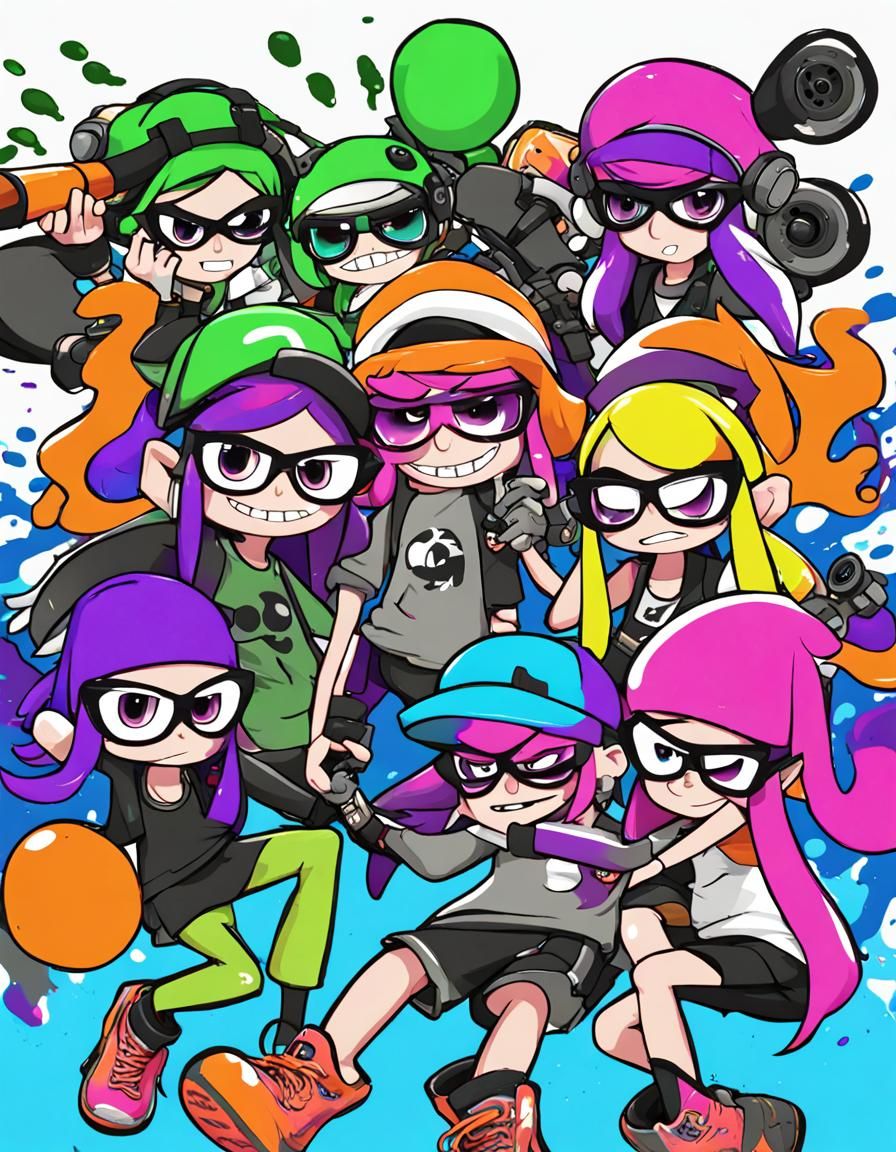 Splatoon gang war - AI Generated Artwork - NightCafe Creator