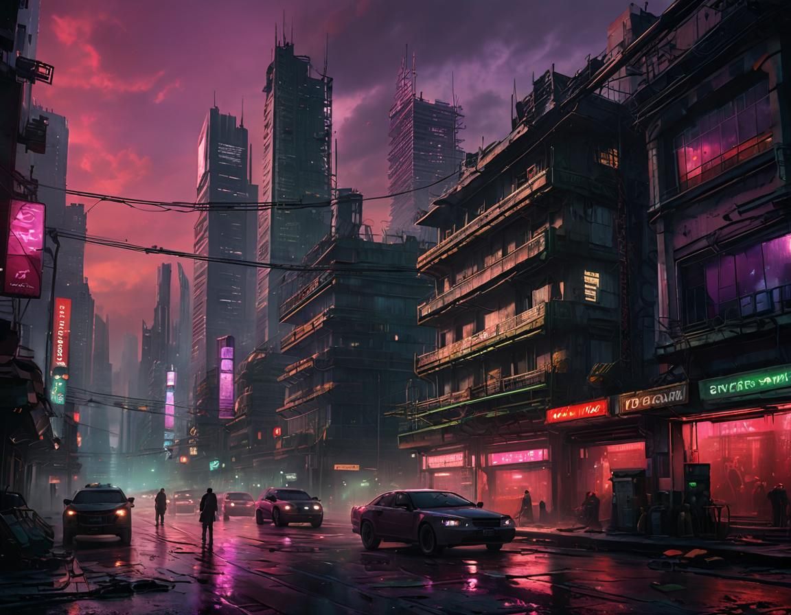 27/06/2024 Cyberpunk Cityscape - 37 - AI Generated Artwork - NightCafe ...