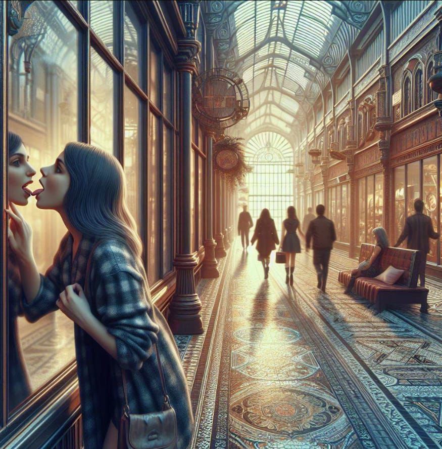 faire du lèche-vitrine = to look at store windows, French expression