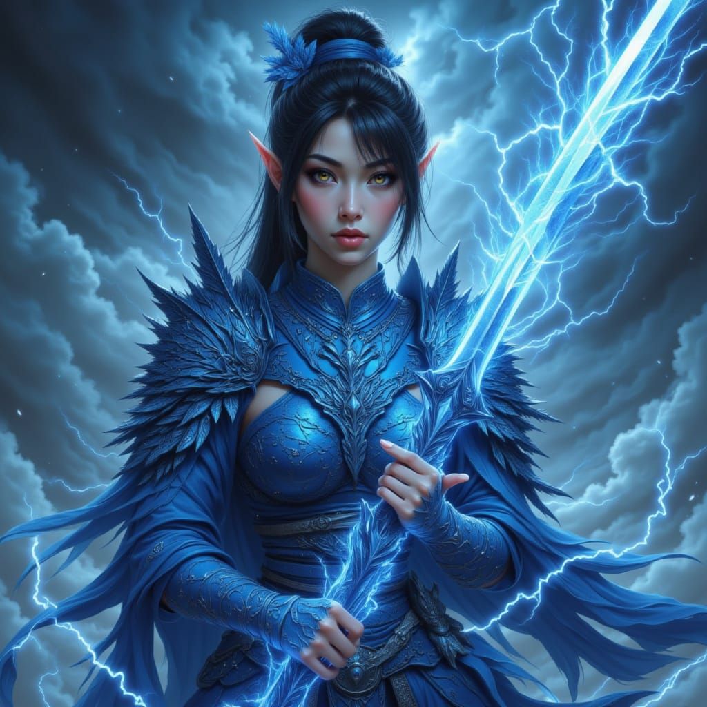 <lora:Hyperrealism Loves U:1.0> A powerful female warrior half East Asian - orc characteristics, clad in traditional Japanese-style armor. H...