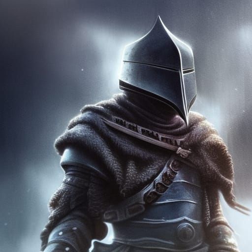 Kenku knight no helm blurry background close up