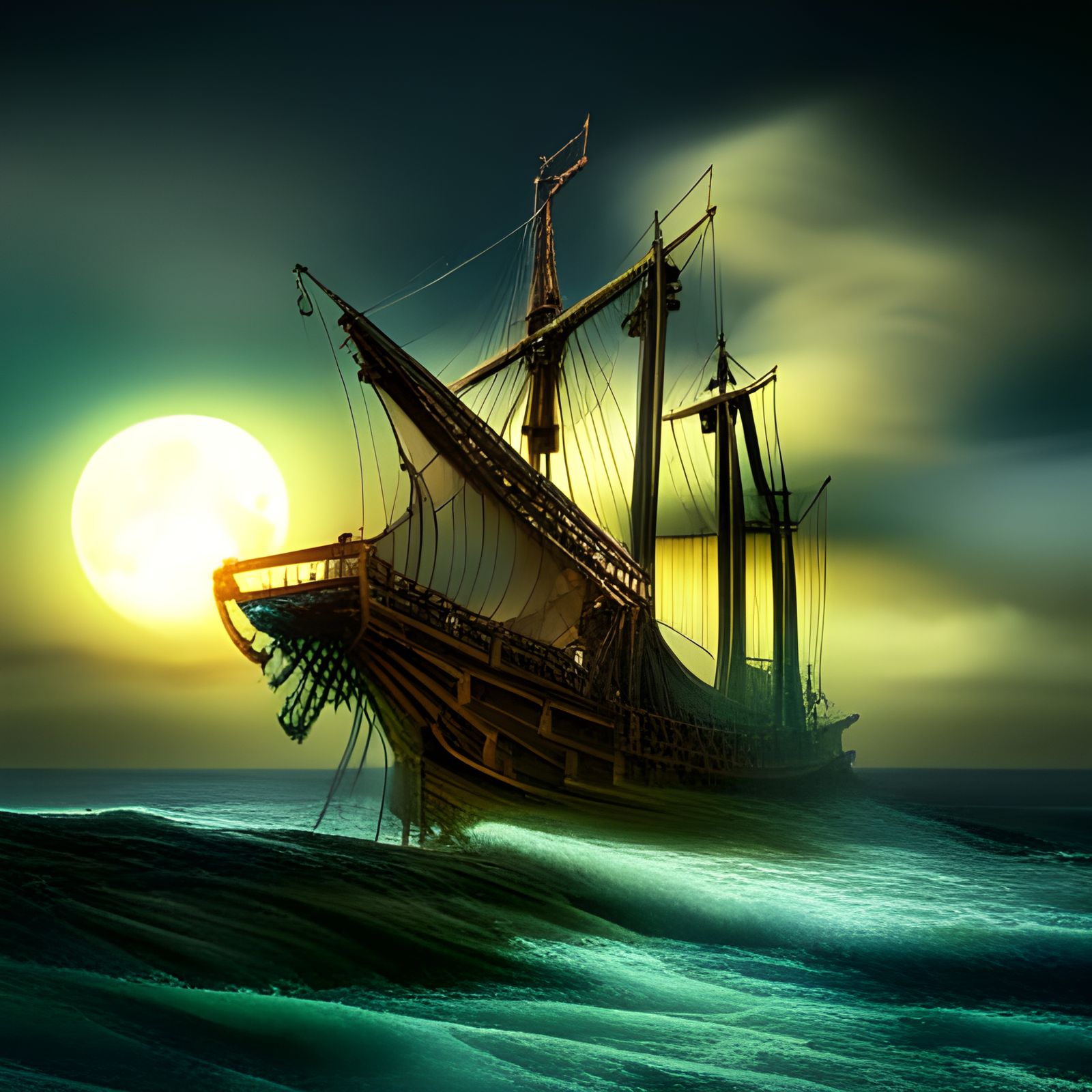 The ghostly ship, haunted from its stern to its bow.